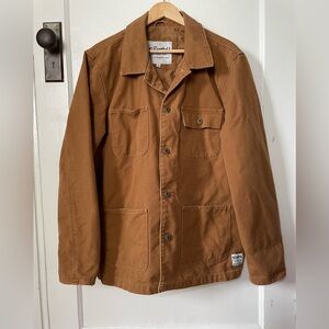 The Stronghold Denim Chore Jacket in Camel Brown-Large